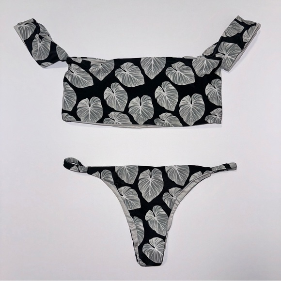 Nirvanic Swim Calista Top (S)/Hali Bottom (M) in Black Stem - Picture 7 of 8